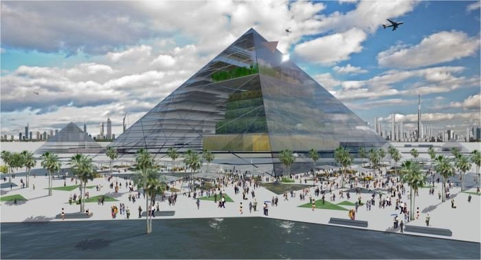 piramidalna struktura vertikalne bašte sa stepenastim nivoima za uzgoj